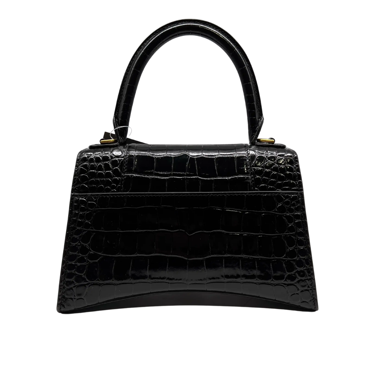 Balenciaga Hourglass S Small Bag Krokodil Optik schwarz sehr gut Echtheitscheck