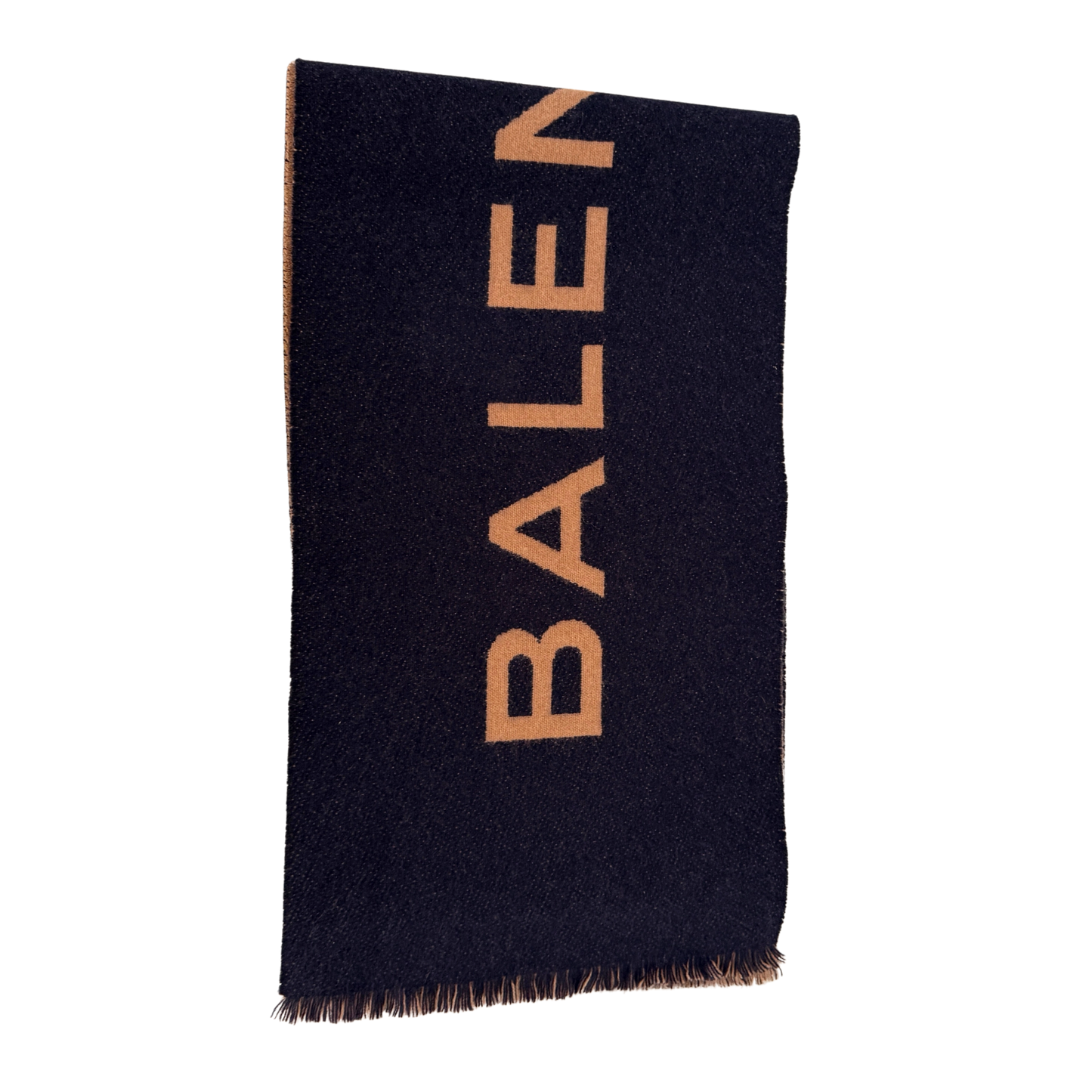 Balenciaga Schal aus Kaschmir Dunkelblau Beige / neuwertig Balenciaga