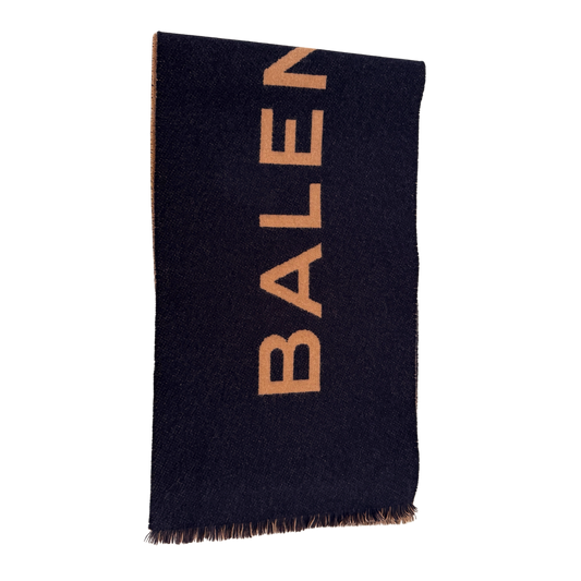 Balenciaga Schal aus Kaschmir Dunkelblau Beige / neuwertig Balenciaga