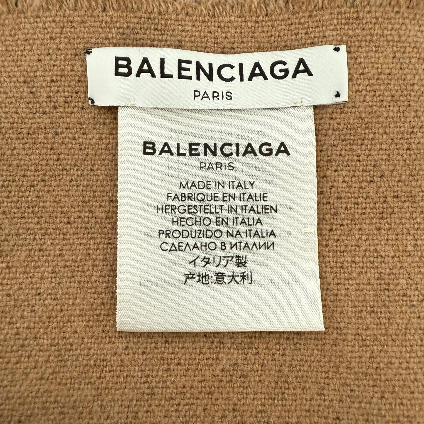 Balenciaga Schal aus Kaschmir Dunkelblau Beige / neuwertig Balenciaga