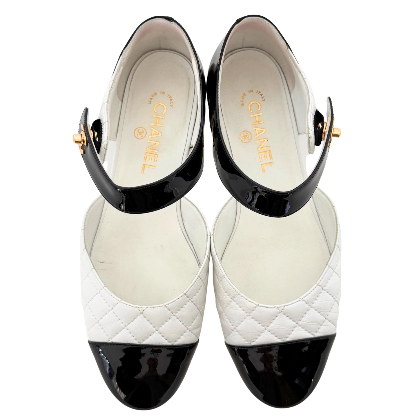 Chanel Mary Jane Ballerinas Größe 40 Weiß / sehr gut Chanel