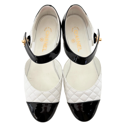 Chanel Mary Jane Ballerinas Größe 40 Weiß / sehr gut Chanel