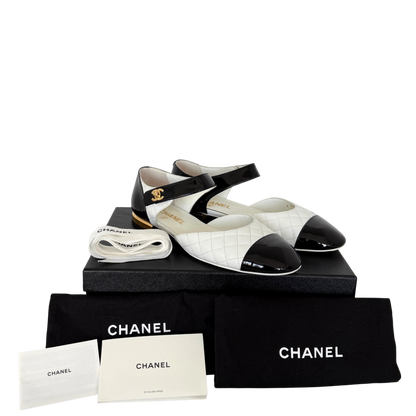 Chanel Mary Jane Ballerinas Größe 40 Weiß / sehr gut Chanel