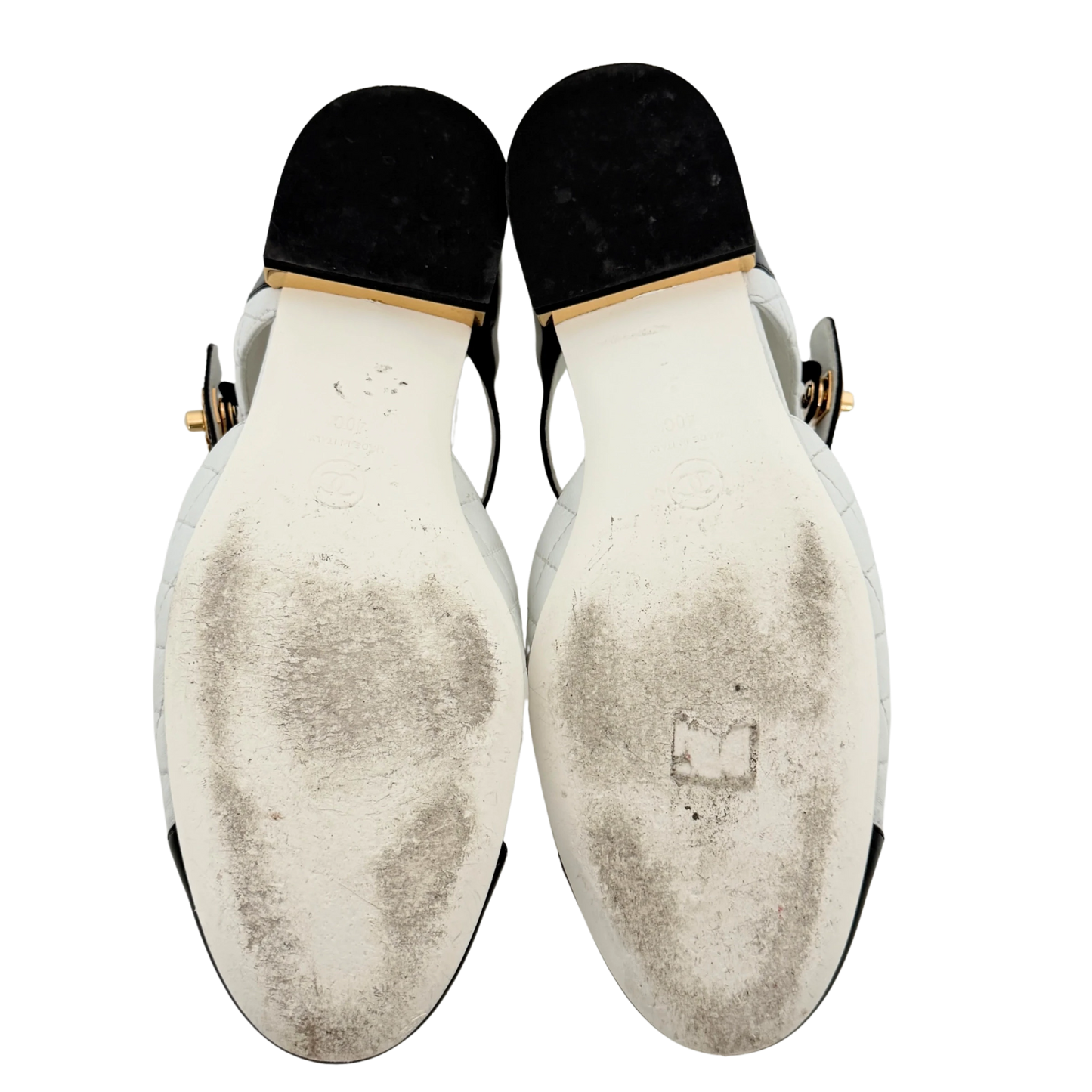 Chanel Mary Jane Ballerinas Größe 40 Weiß / sehr gut Chanel