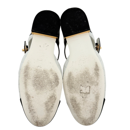 Chanel Mary Jane Ballerinas Größe 40 Weiß / sehr gut Chanel