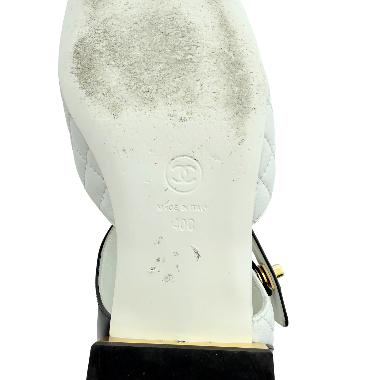 Chanel Mary Jane Ballerinas Größe 40 Weiß / sehr gut Chanel