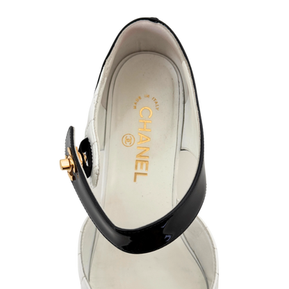 Chanel Mary Jane Ballerinas Größe 40 Weiß / sehr gut Chanel