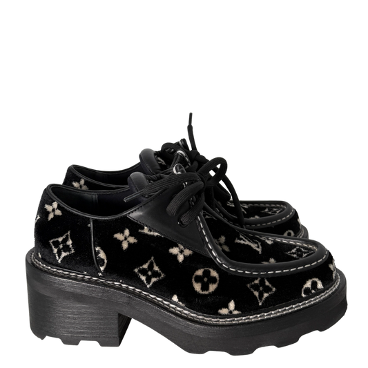 Louis Vuitton Beaubourg Plateau-Schuhe Größe 38 Schwarz Fullset / sehr gut Louis Vuitton