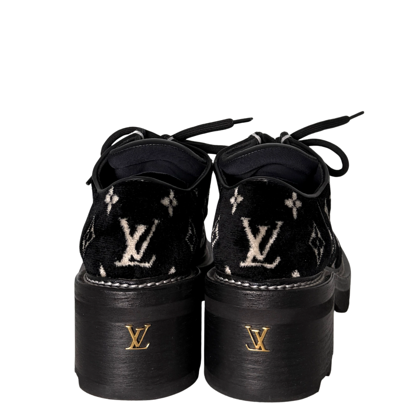 Louis Vuitton Beaubourg Plateau-Schuhe Größe 38 Schwarz Fullset / sehr gut Louis Vuitton