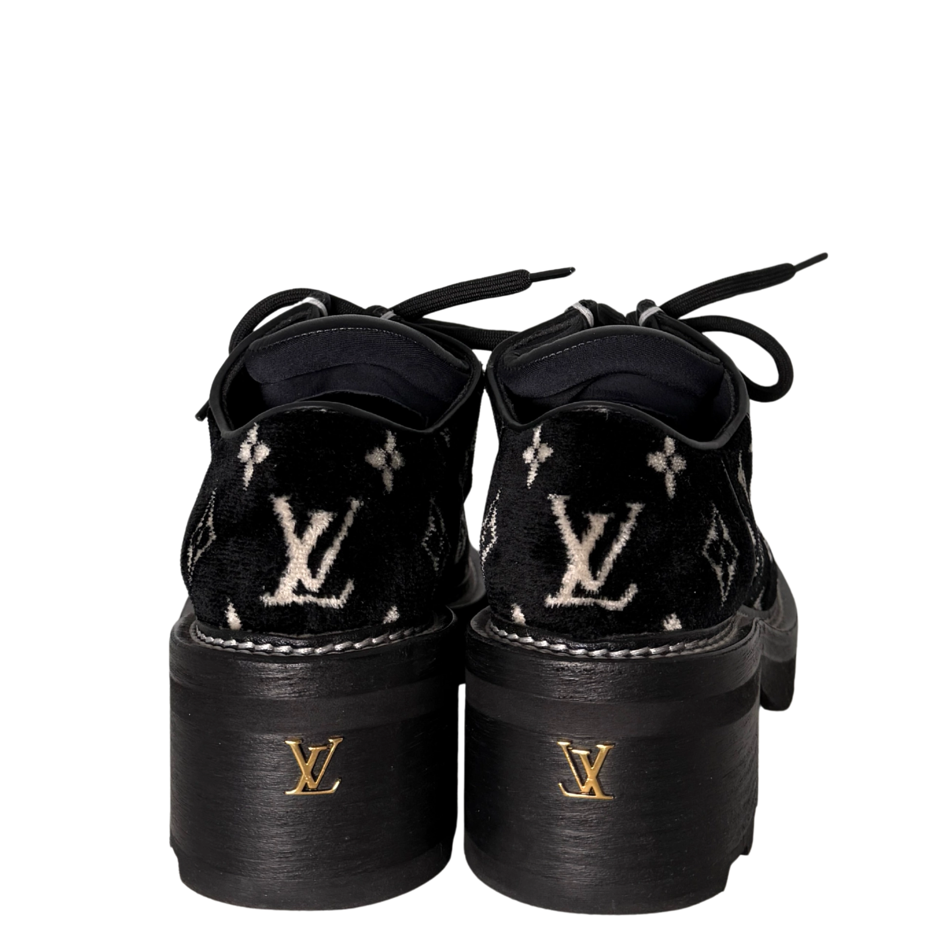 Louis Vuitton Beaubourg Plateau-Schuhe Größe 38 Schwarz Fullset / sehr gut Louis Vuitton