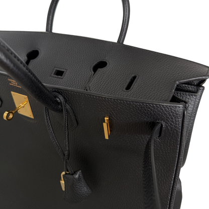 Hermès Birkin Bag 40 Clemence Leder Schwarz Gold Hardware 1998 / sehr gut Hermès