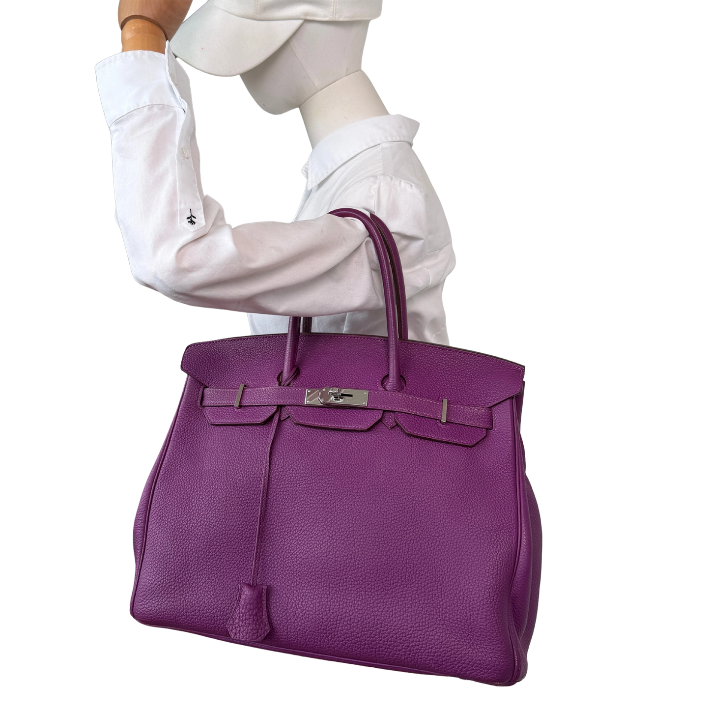 Hermès Birkin Bag 35 Togo Leder lila Palladium Hardware 2014 / gut Hermès