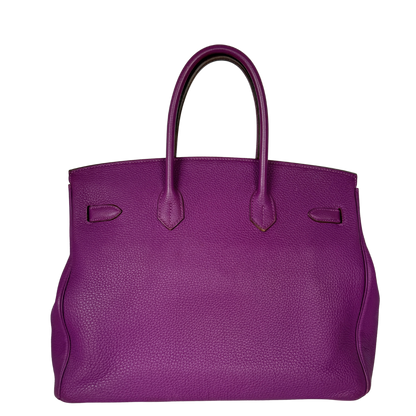 Hermès Birkin Bag 35 Togo Leder lila Palladium Hardware 2014 / gut Hermès