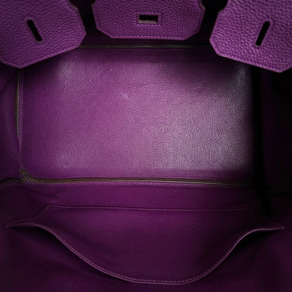 Hermès Birkin Bag 35 Togo Leder lila Palladium Hardware 2014 / gut Hermès
