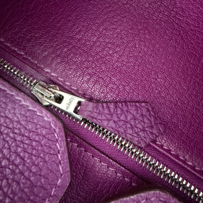 Hermès Birkin Bag 35 Togo Leder lila Palladium Hardware 2014 / gut Hermès