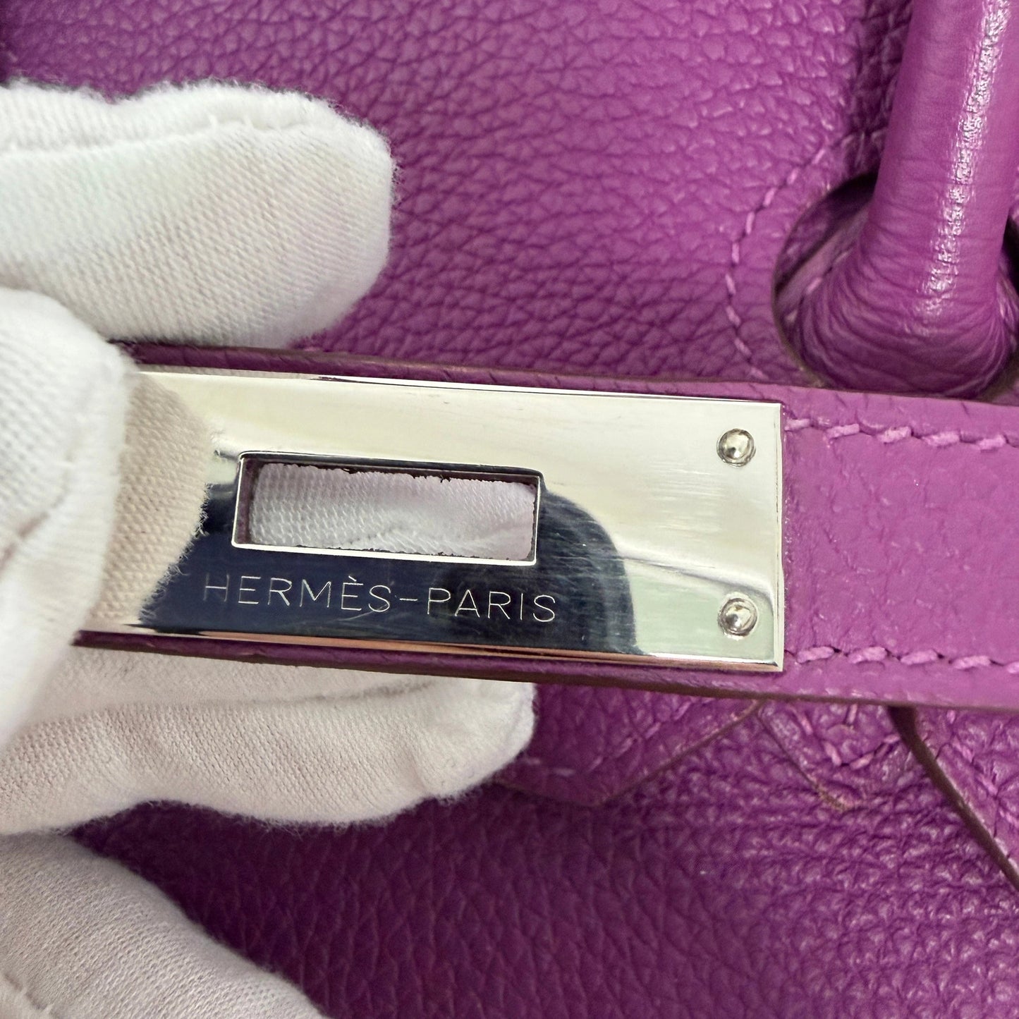 Hermès Birkin Bag 35 Togo Leder lila Palladium Hardware 2014 / gut Hermès