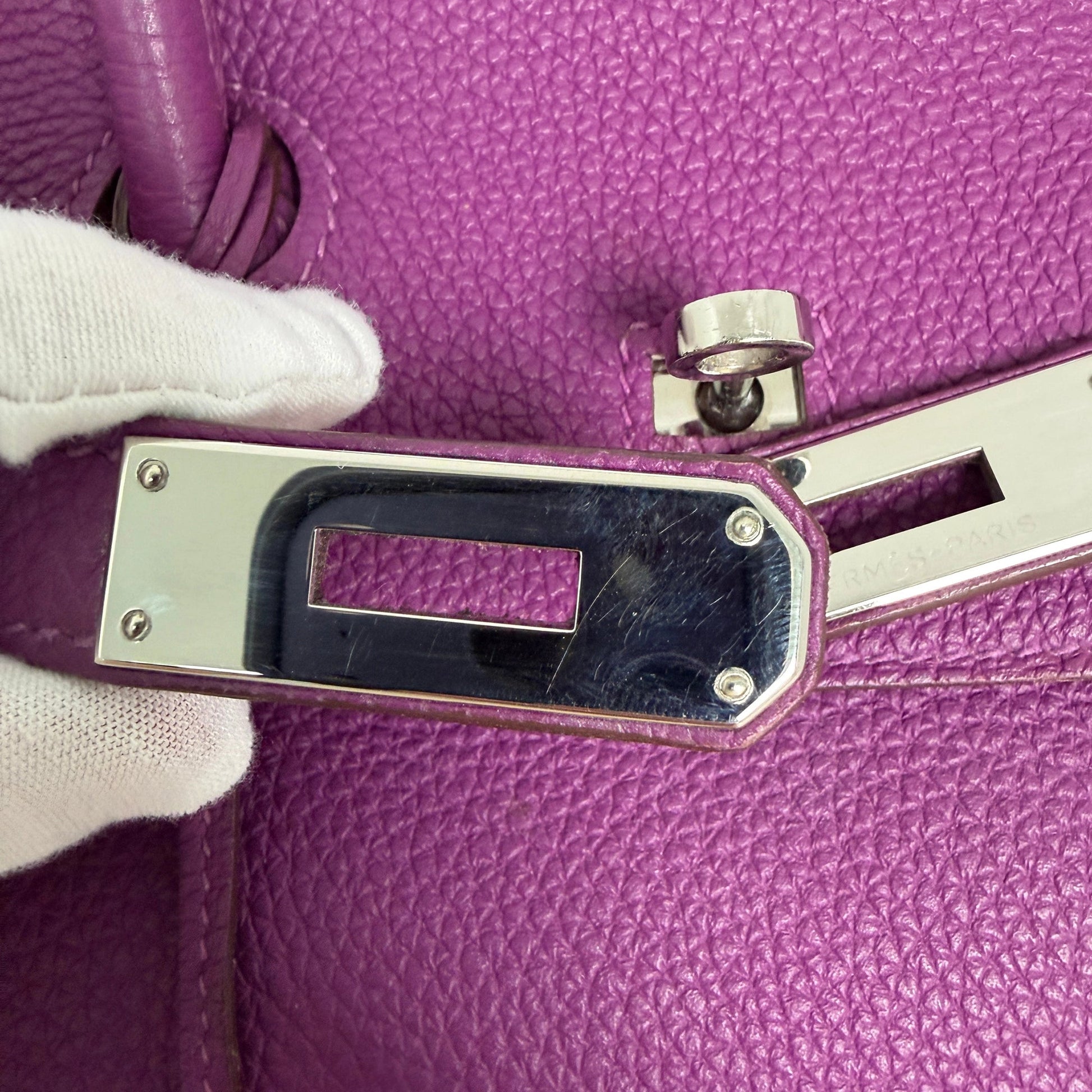 Hermès Birkin Bag 35 Togo Leder lila Palladium Hardware 2014 / gut Hermès