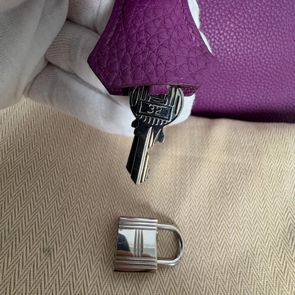 Hermès Birkin Bag 35 Togo Leder lila Palladium Hardware 2014 / gut Hermès