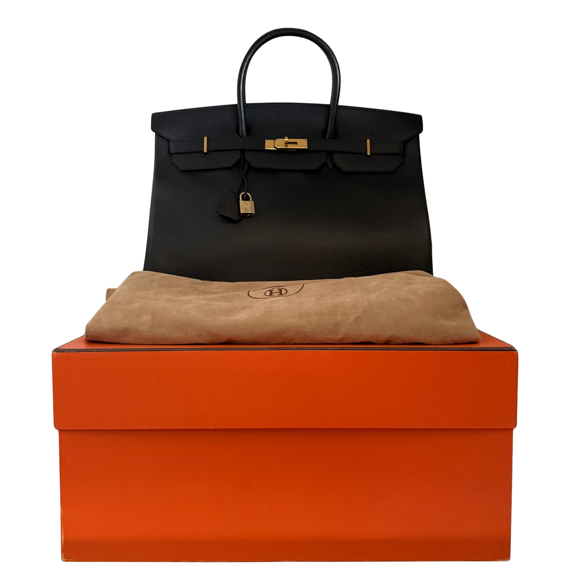 Hermès Birkin Bag 40 Clémence Leder Schwarz Gold Hardware 1998 / sehr gut Hermès