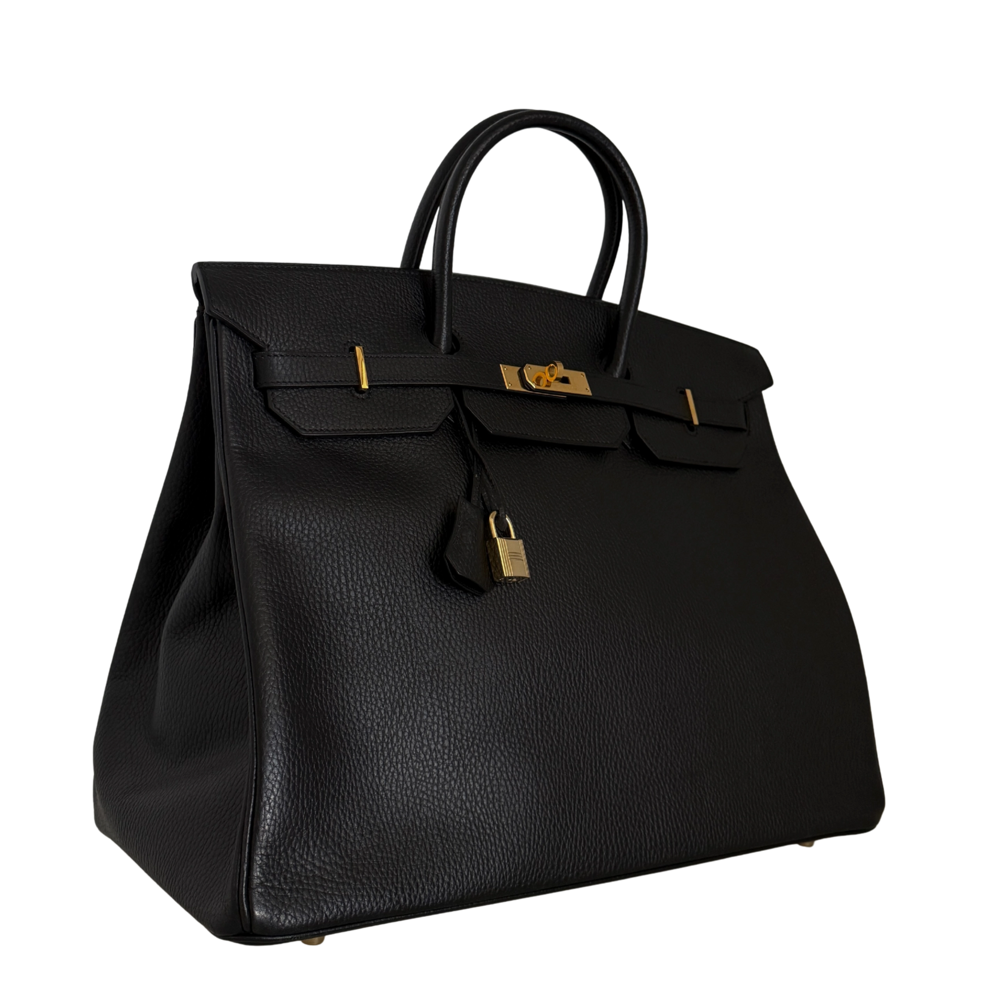 Hermès Birkin Bag 40 Clémence Leder Schwarz Gold Hardware 1998 / sehr gut Hermès