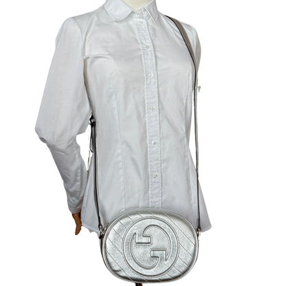 Gucci Blondie Mini Umhängetasche Silber / neuwertig Gucci