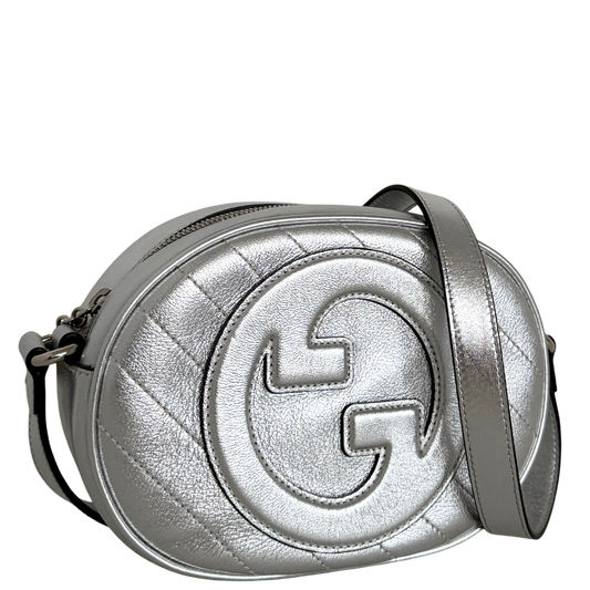 Gucci Blondie Mini Umhängetasche Silber / neuwertig Gucci