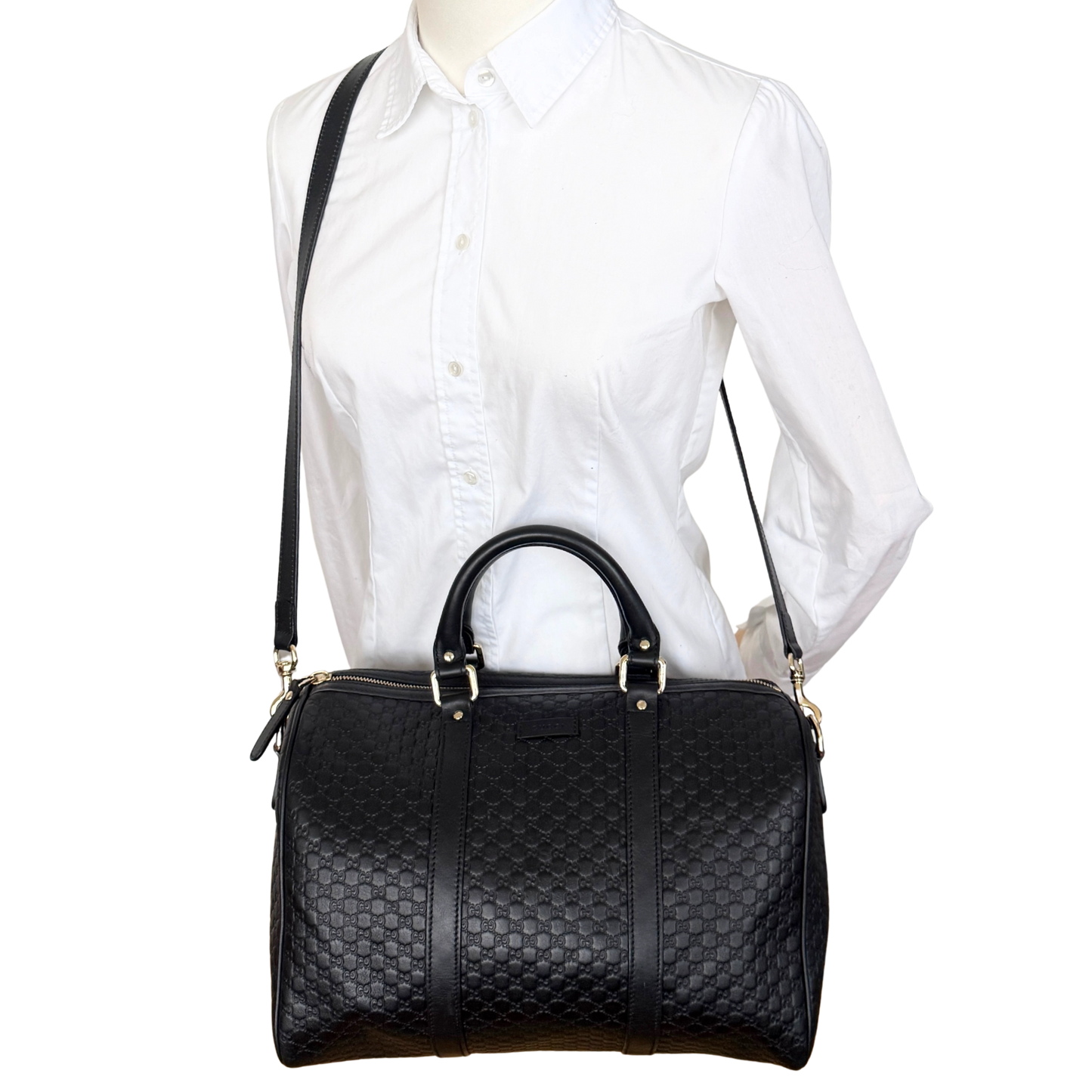 Gucci Microguccissima Boston Bag Schwarz / sehr gut Gucci