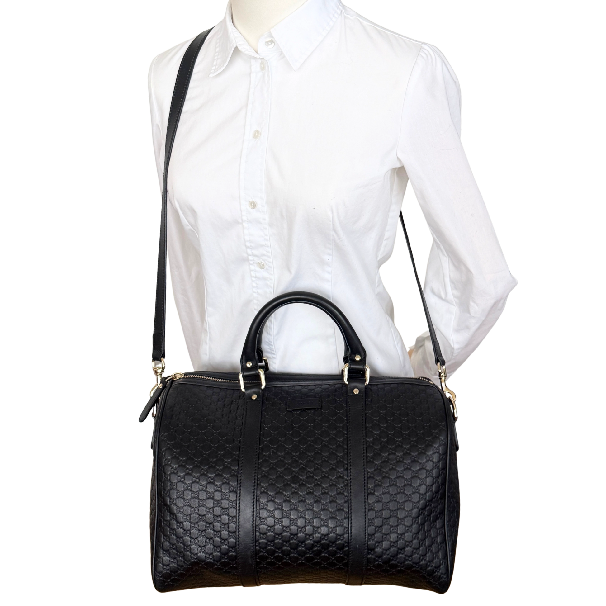 Gucci Microguccissima Boston Bag Schwarz / sehr gut Gucci