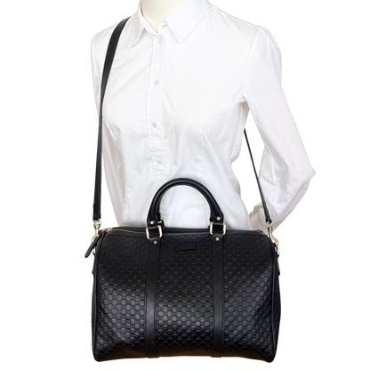 Gucci Microguccissima Boston Bag Schwarz / sehr gut Gucci