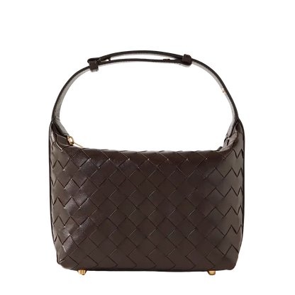 Bottega Veneta Mini Wallace Schultertasche aus Intrecciato-Leder braun / neuwertig Bottega Veneta