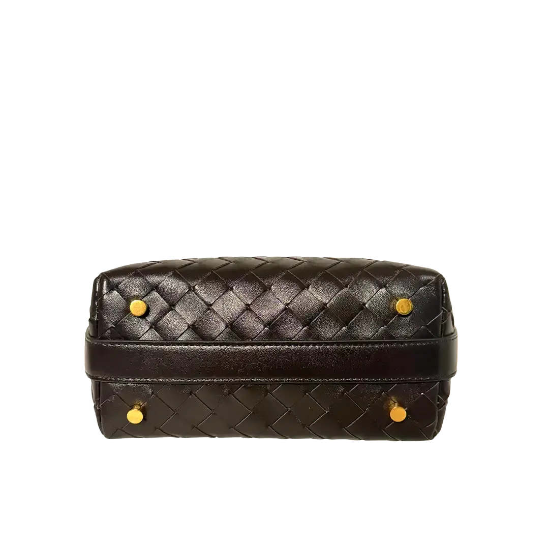 Bottega Veneta Mini Wallace Schultertasche aus Intrecciato-Leder braun / neuwertig Bottega Veneta