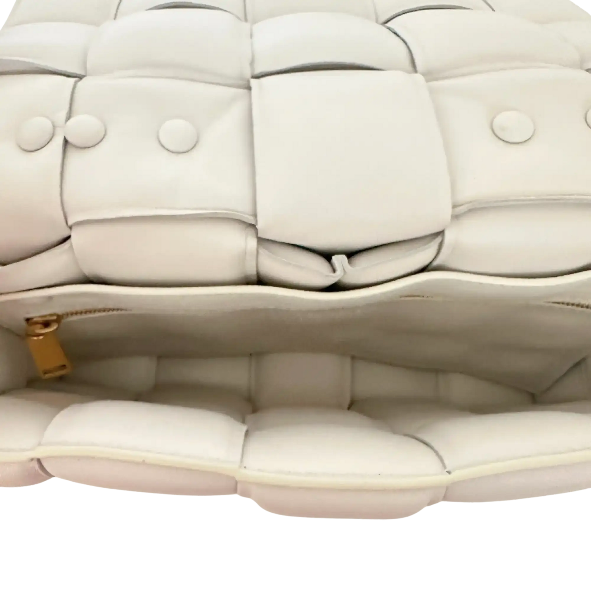 Bottega Veneta Padded Chain Cassette Crossbody Bag Off-White / sehr gut Bottega Veneta