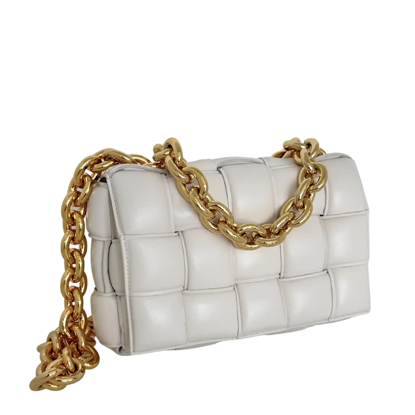 Bottega Veneta Padded Chain Cassette Crossbody Bag Off-White / sehr gut Bottega Veneta