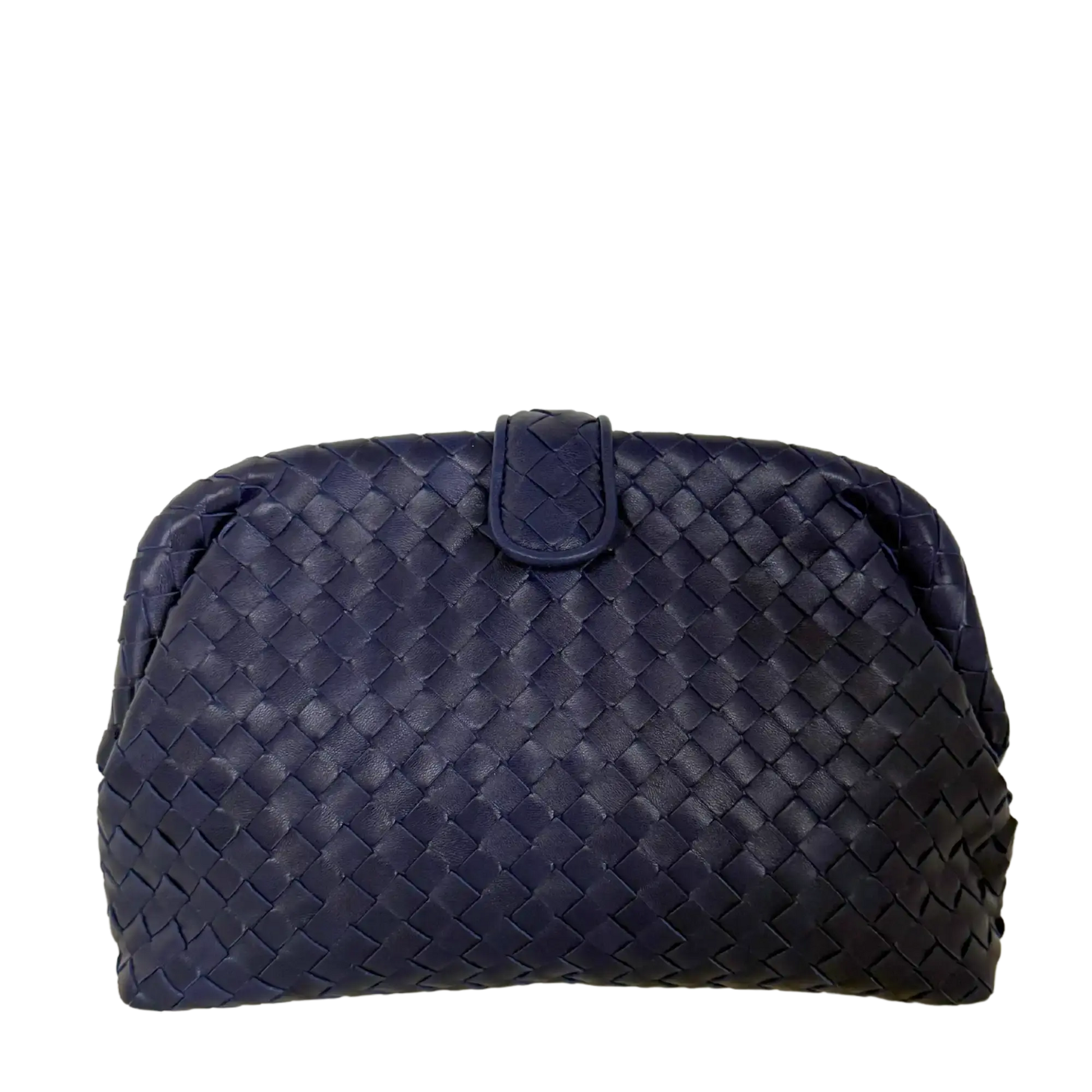 Bottega Veneta The Lauren 1980 Clutch Nappa Intrecciato dunkelblau / sehr gut Bottega Veneta