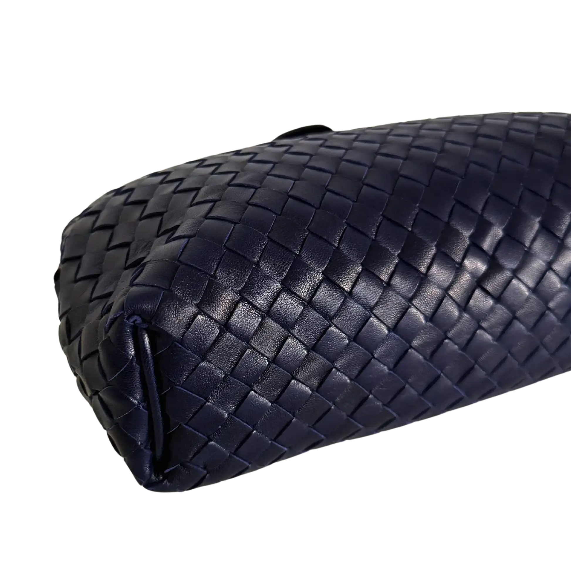 Bottega Veneta The Lauren 1980 Clutch Nappa Intrecciato dunkelblau / sehr gut Bottega Veneta
