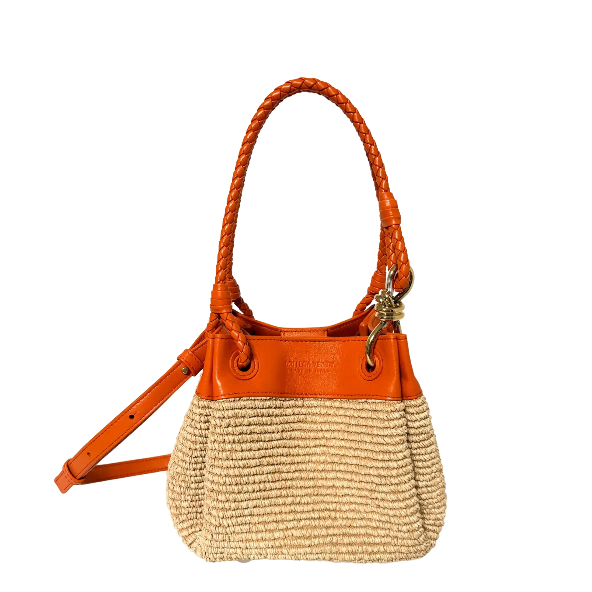 Bottega Veneta kleine Parachute Schultertasche aus Raffiabast 2025 / neuwertig Bottega Veneta