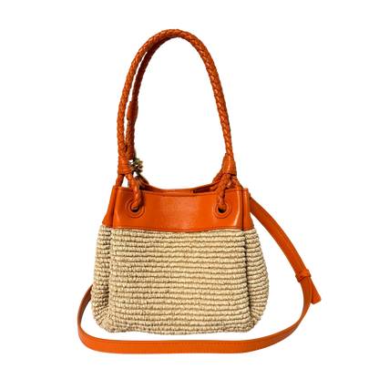Bottega Veneta kleine Parachute Schultertasche aus Raffiabast 2025 / neuwertig Bottega Veneta