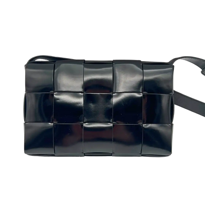 Bottega Veneta Casette Lackleder schwarz / neu Bottega Veneta