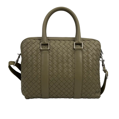 Bottega Veneta schmale Intrecciato Aktentasche olive / neu Bottega Veneta