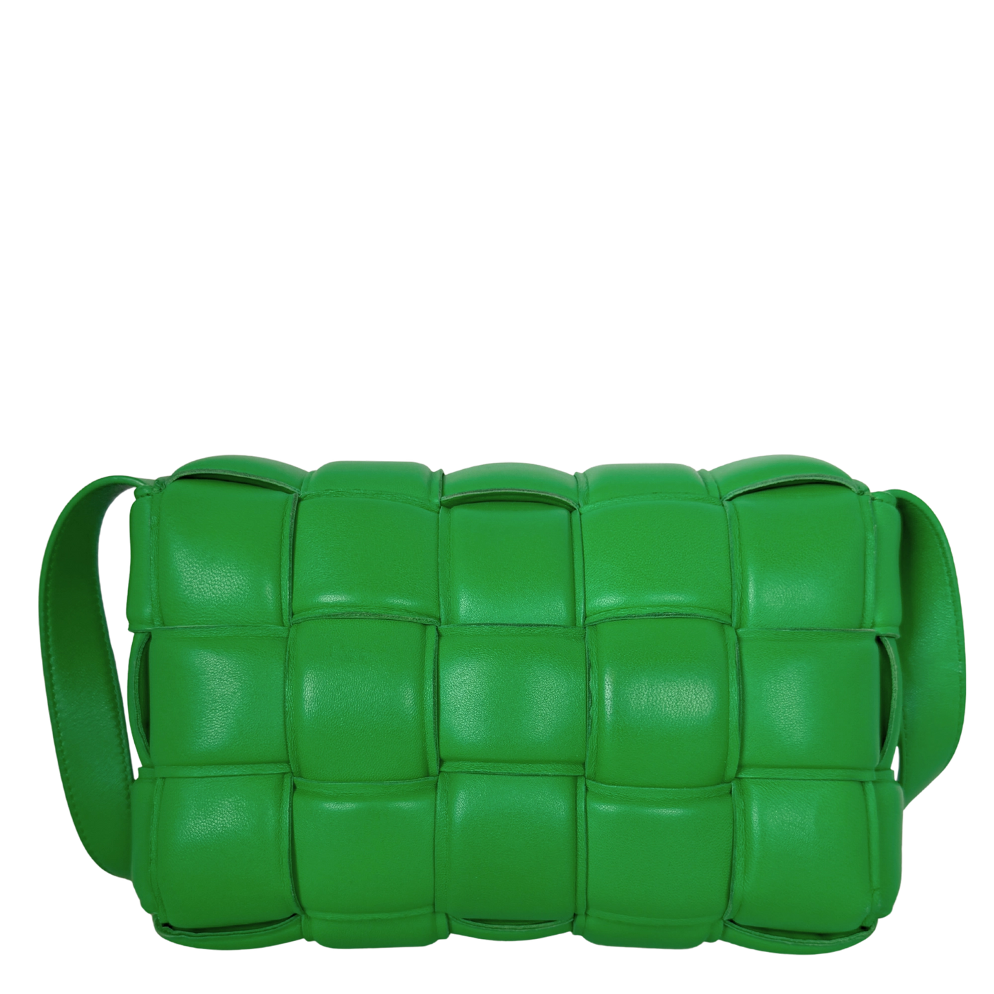 Bottega Veneta Padded Cassette Intrecciato grün / sehr gut Bottega Veneta