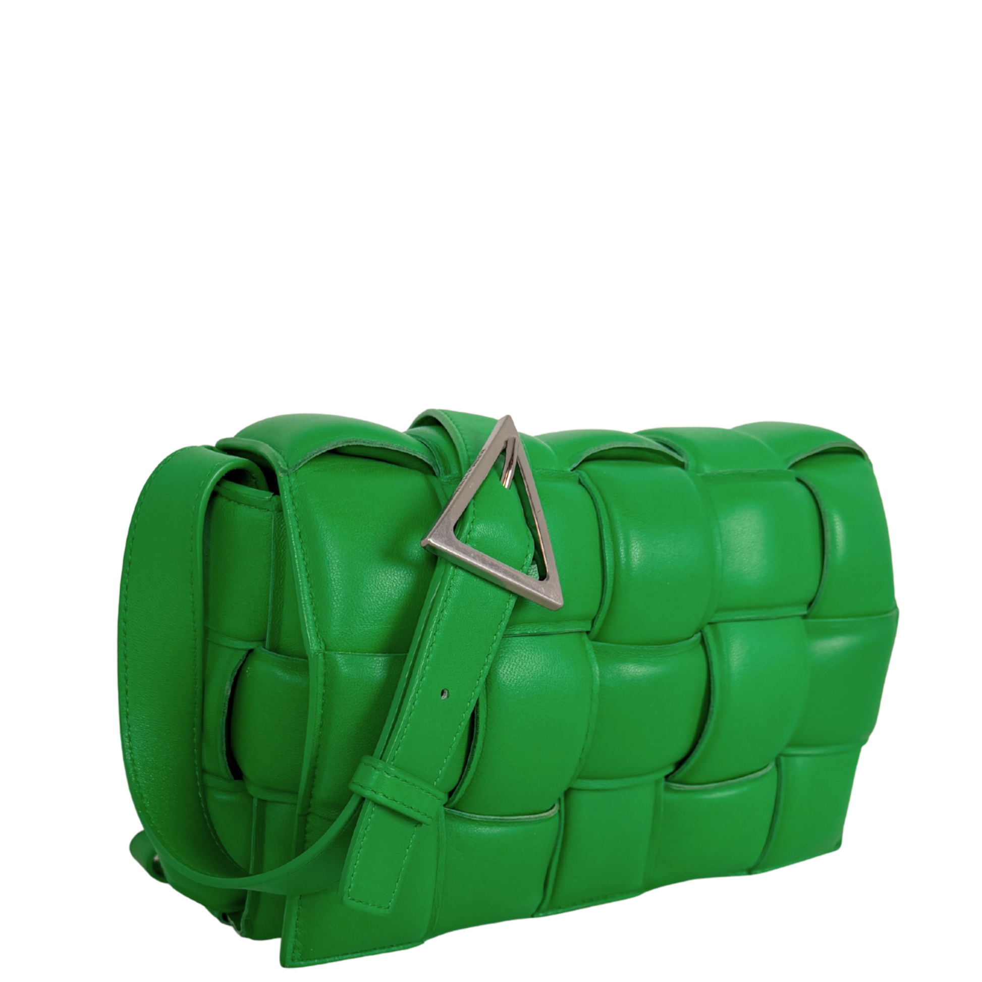 Bottega Veneta Padded Cassette Intrecciato grün / sehr gut Bottega Veneta
