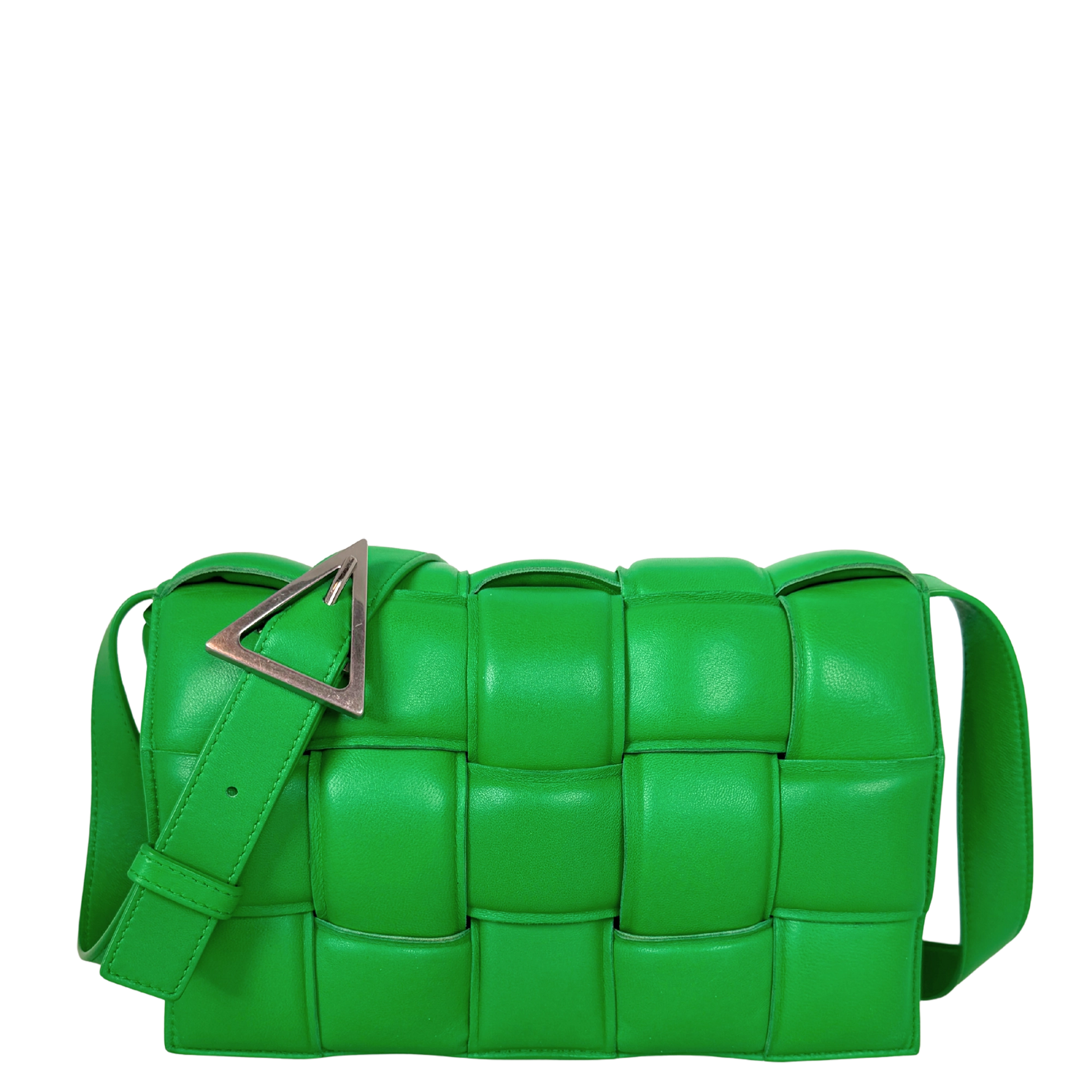 Bottega Veneta Padded Cassette Intrecciato grün / sehr gut Bottega Veneta