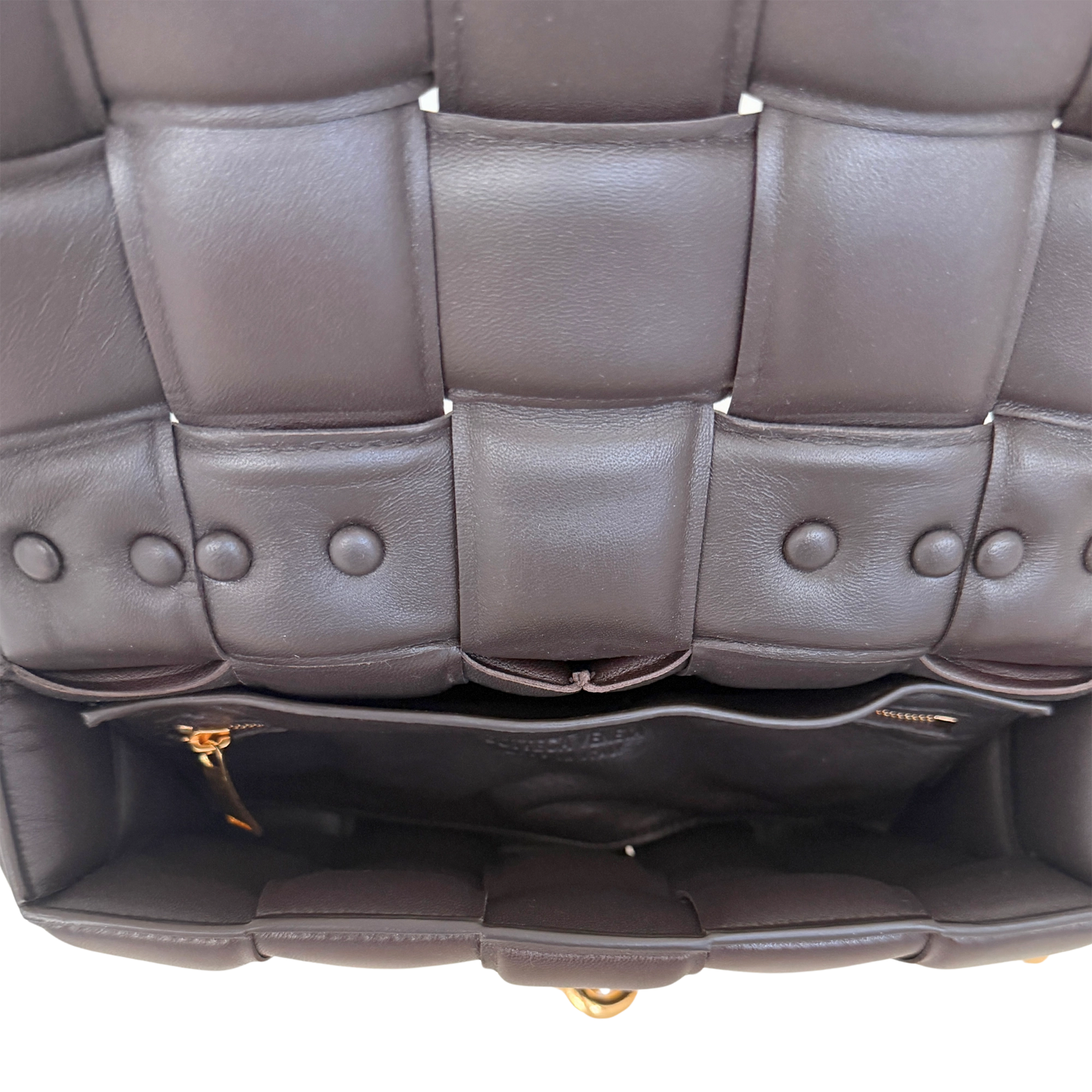 Bottega Veneta Padded Chain Cassette Bag dunkelbraun / sehr gut Bottega Veneta