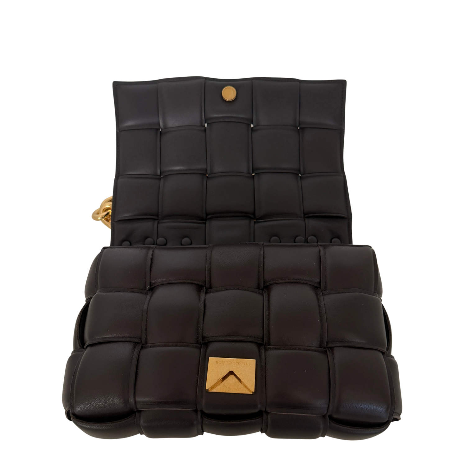Bottega Veneta Padded Chain Cassette Bag dunkelbraun / sehr gut Bottega Veneta