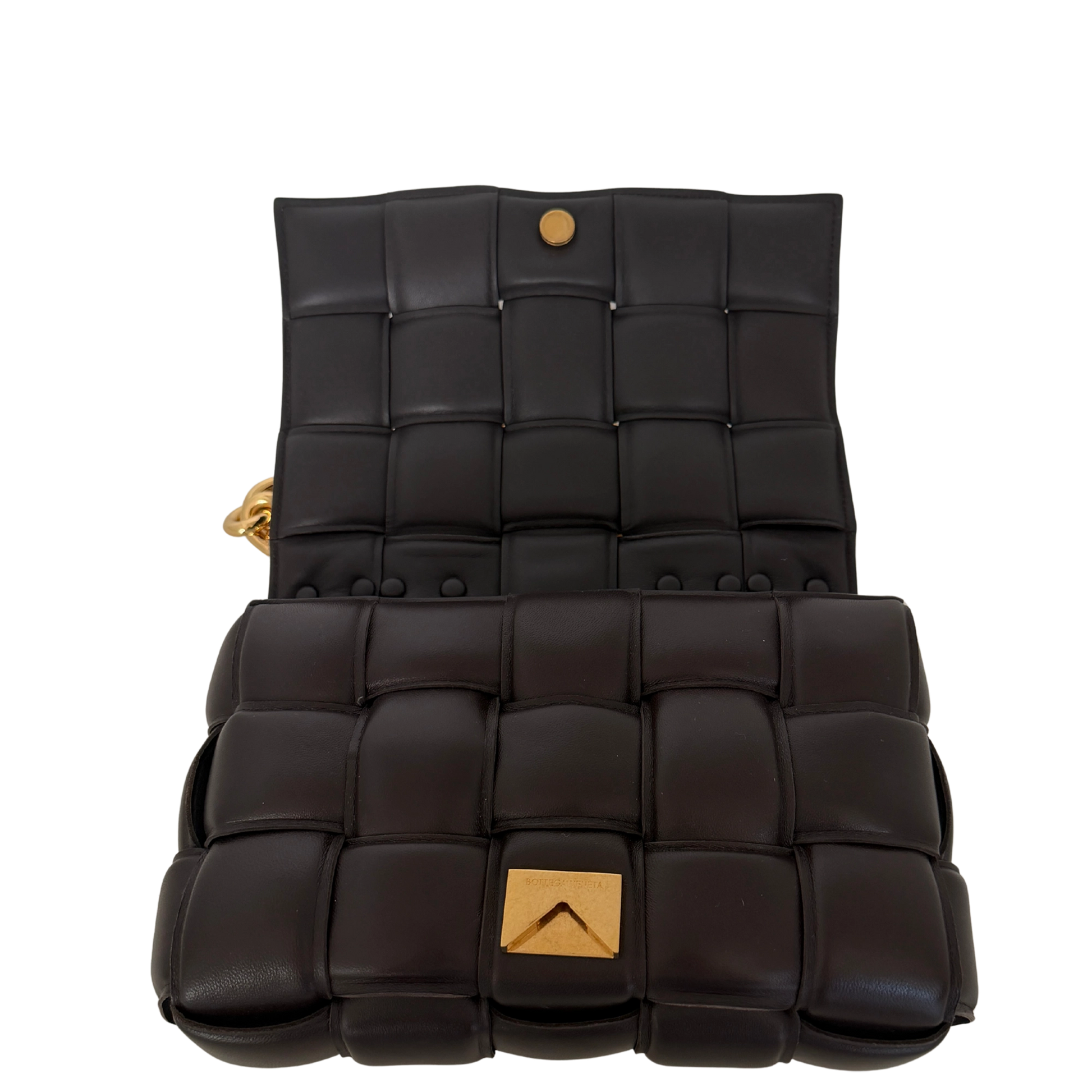 Bottega Veneta Padded Chain Cassette Bag dunkelbraun / sehr gut Bottega Veneta