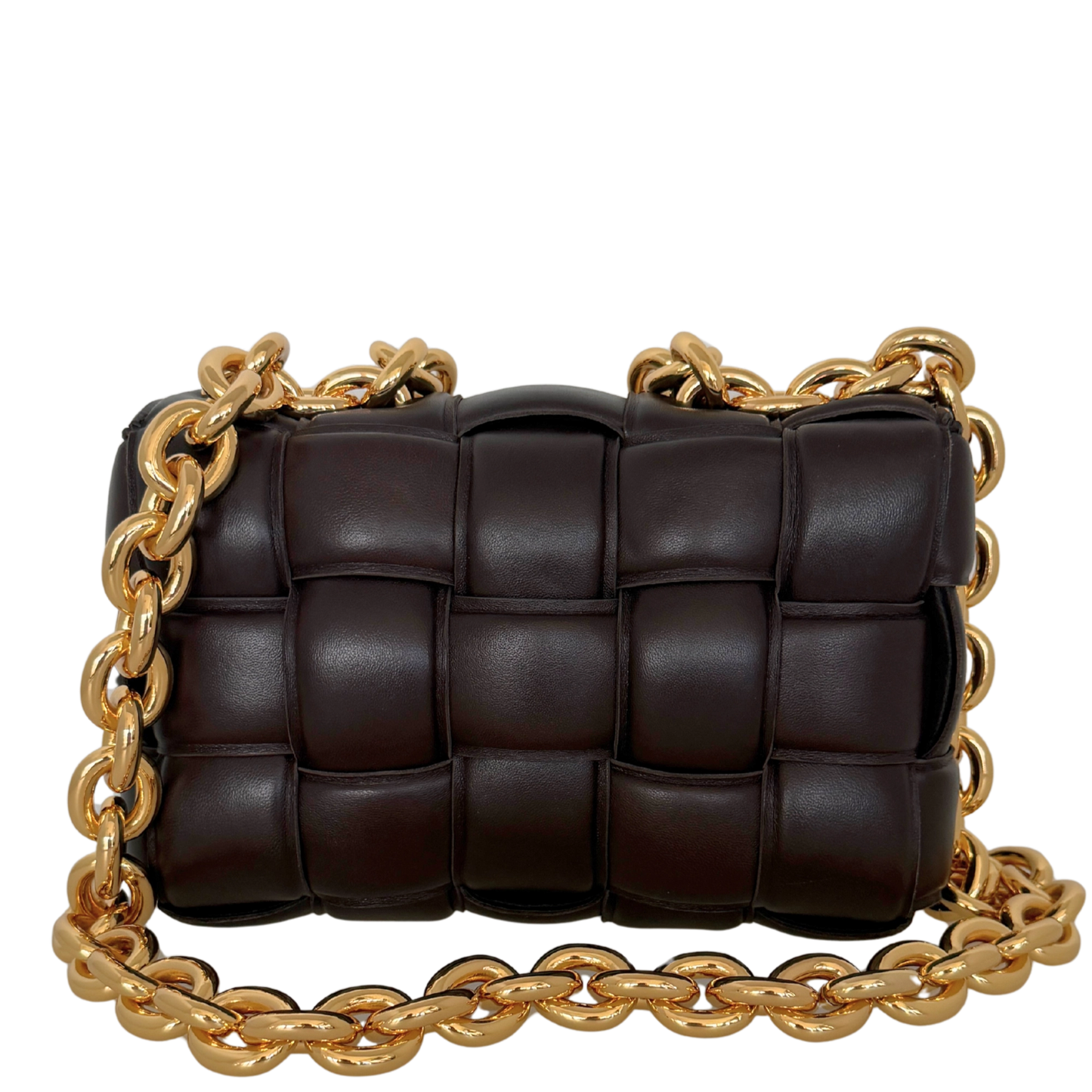 Bottega Veneta Padded Chain Cassette Bag dunkelbraun / sehr gut Bottega Veneta