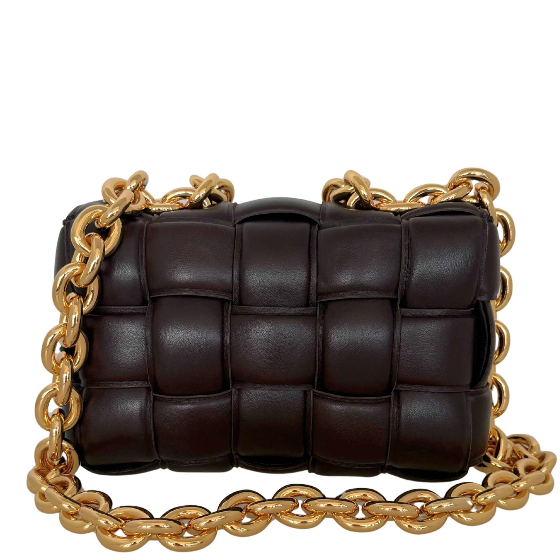 Bottega Veneta Padded Chain Cassette Bag dunkelbraun / sehr gut Bottega Veneta