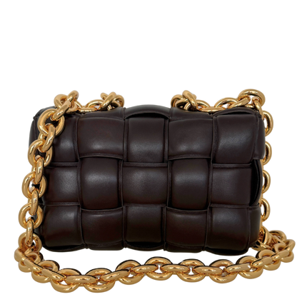 Bottega Veneta Padded Chain Cassette Bag dunkelbraun / sehr gut Bottega Veneta