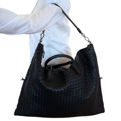 Bottega Veneta Intrecciato Circle Convertible Tasche Schwarz / neuwertig Bottega Veneta