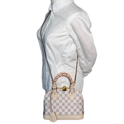 Louis Vuitton Damier Azur Canvas Braided Alma BB Beige / neuwertig Louis Vuitton